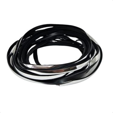 Imagem de Friso de Borracha Protetora para Porta de Carro Rolo 5m Aplicação Universal Anti Impacto Arranhões com Fita Dupla Face (Cromado)