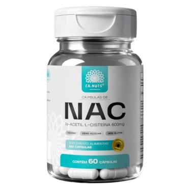 Imagem de NAC 600mg (N-Acetil L-Cisteína) Ca.nuts – Suplemento Antioxidante com Suporte Hepático e Respiratório (1 Frasco - Para 60 Dias)