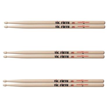 Imagem de Kit 3 Pares Baquetas Vic Firth 5B American Classic Cod1263