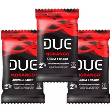 Imagem de Kit com 3 Preservativo Due Aroma e Sabor de Morango (3)