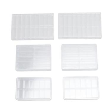 Imagem de Ainoli 6 peças de armazenamento de peças de relógio Caixa 10 12 18 grades multifuncional transparente plástico peças precisas organizador de parafusos