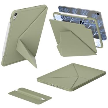Imagem de KVTVOU Capa para iPad (A16) 11ª/10ª geração (11/10,9 polegadas, 2025/2022), capa traseira magnética poderosa, moldura removível e suporte para lápis, vários ângulos, despertar/hibernar automático e