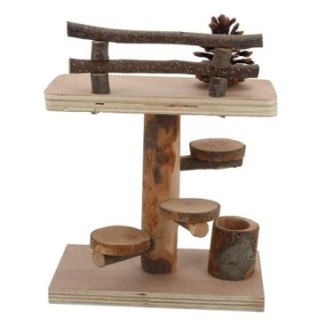 Imagem de ZJchao Plataforma de Hamster, Brinquedos de Hamster, Brinquedos de Escalada de, Madeira de Escalada de, Madeira de maçã, Pinhas, Placa Composta, Design de Duas Camadas para Ratos, Animais Pequenos