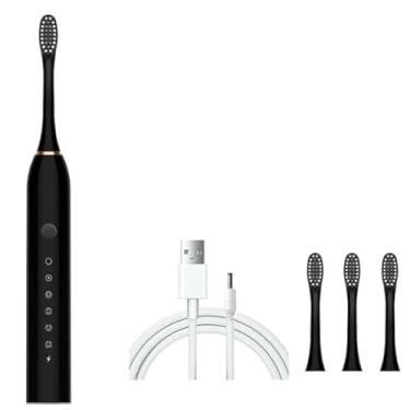 Imagem de Escova de dentes elétrica sônica recarregável, ideal para adultos e crianças, 6 modos opcionais IPX7 USB Escova de dentes ultrassônica elétrica de carregamento rápido com temporizador integrado de 2