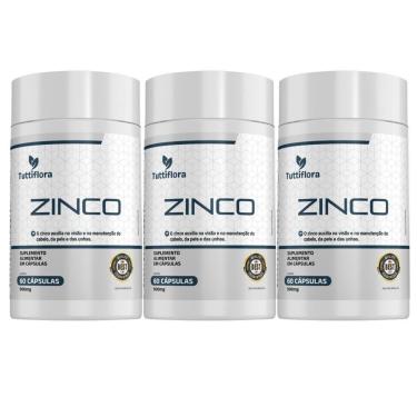 Imagem de Kit 3x Zinco 60 Cápsulas 500mg Tuttiflora-Unissex