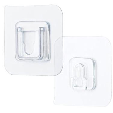 Imagem de NevStp 10/5 pares de ganchos de parede adesivos de dupla face invisível sem rastros gancho de parede para foto, banheiro, cozinha, kit de gancho, 6 x 6 cm, 5 pares