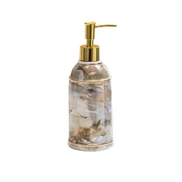 Imagem de Dispensador de sabão de cerâmica de 400 ml para banheiro com bomba para banheiro pia de cozinha decoração de bancada garrafa bomba líquida