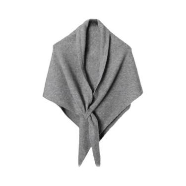 Imagem de Cachecol De Lã Tricotado Quente Para Mulheres, Xale Triangular Multifu