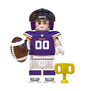 Imagem de Boneco jogador futebol americano bloco de montar, VIKINGS