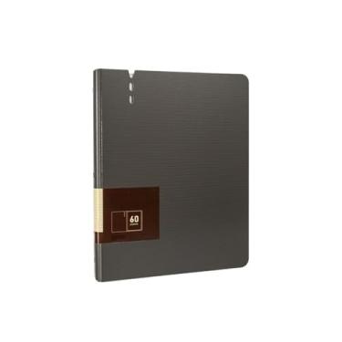 Imagem de Organizador de arquivos 60 páginas, pasta de arquivos A4 com inserções transparentes, armazenamento de arquivos de dados espesso, material de escritório, material de escritório (cinza)