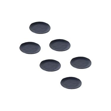 Imagem de Conjunto de Pratos de Sobremesa Ovais Porto Brasil Orgânico Preto Matte 22,5cm - 6 peças