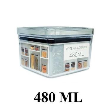 Imagem de Pote Para Mantimentos Hermético Quadrado Empilhável 480ml Código 1161 