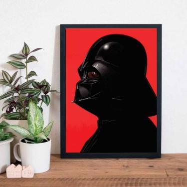 Imagem de Quadro Desenho Darth Vader Perfil 24X18Cm - Com Vidro