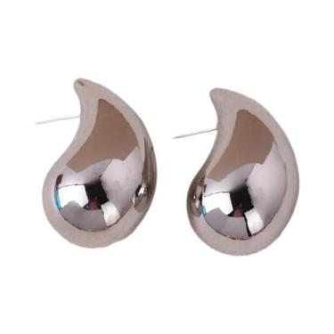 Imagem de Brincos De Argola Grossos Banhados a Ouro Para Mulheres, Em Aço Inoxid