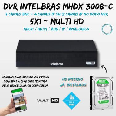 Imagem de DVR 8 CANAIS INTELBRAS MHDX 3008-C FULL HD C/HD 500GB