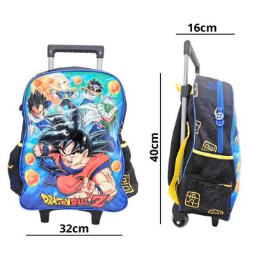 Imagem de Mochila com Rodinhas + Lancheira Térmica Dragon Ball Z Goku Vegeta