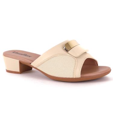 Imagem de Tamanco Feminino Salto Bloco Fivela Vanilla Usaflex MM0802