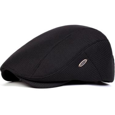 Imagem de Boina Masculina Lisa Britânica Moda Primavera E Outono Casual Preto
