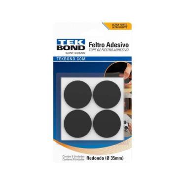 Imagem de Feltro Protetor Adesivo Redondo Tekbond 35mm Preto