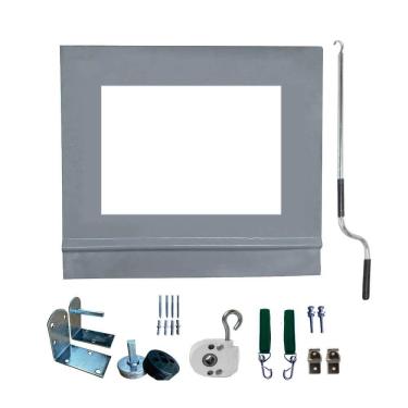 Imagem de Toldo Cortina Cinza C/ Visor - 3,20m X 2,80m - Kit Completo