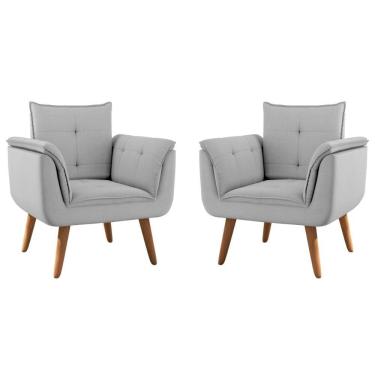 Imagem de Conjunto Poltrona Para Sala De Recepção Silveiras Linha Cinza