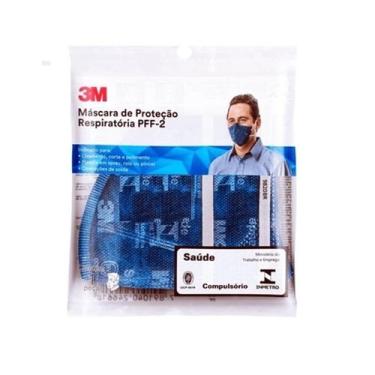 Imagem de Mascara Descartável PFF2 S/ Válvula 9820 - 3M, Azul