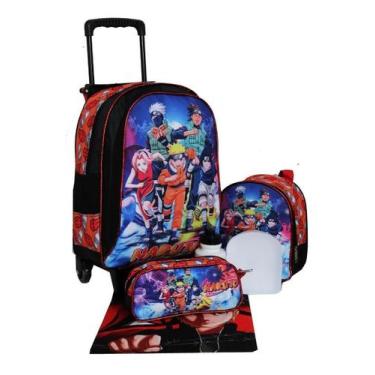 Imagem de Kit Mochila Naruto Infantil Masculina Lancheira Volta Aulas - Outras M