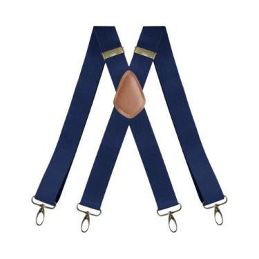 Imagem de Suspensórios Masculinos Reforçados Ajustáveis Elásticos Vintage 35cm E