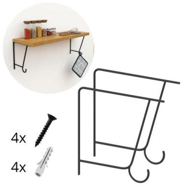 Imagem de Suporte De Prateleira Mão Francesa Gancho 20cm 2 Peças - Bella Decor B