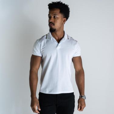 Imagem de Camisa Polo Ellus Branca Frisos Marrom-Masculino