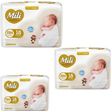 Imagem de Kit 3 pacotes de Fraldas Rn Mili Love&Care Premium