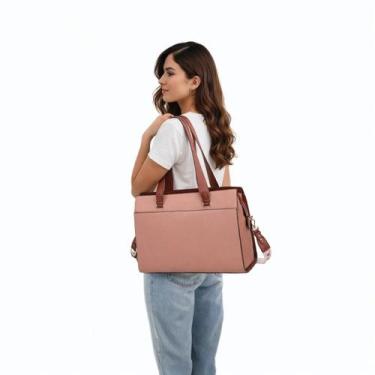 Imagem de Bolsa Pasta Executiva Feminina Notebook Veryrio Alça Mão, Rosa