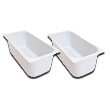 Imagem de Conj 2 cuba gastro expositora vitrine gelato sorvete açai abs cor bran