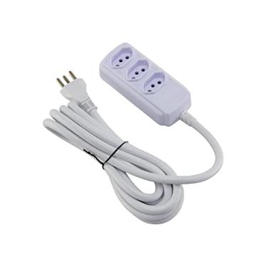 Imagem de Extensao 3Mtrs Bivolt 20A Branca 3 Tomadas