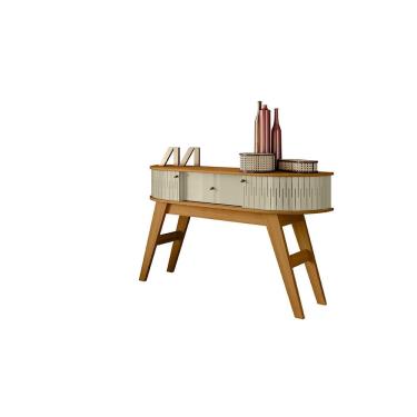 Imagem de Aparador Estoril Cumaru e Opala 136cm com Tampo Prateleira Liberty Móveis