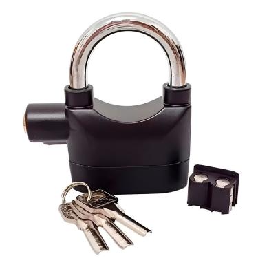 Imagem de Cadeado Trava Alarme Sonoro Anti Furto Sensor Sonoro - Segurança Extra Para Bicicletas, Motos E Residências