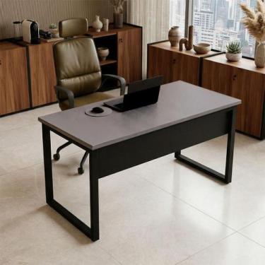 Imagem de Mesa Escritório Escrivaninha Industrial 140cm x 60cm Pés Metal F5 Offi