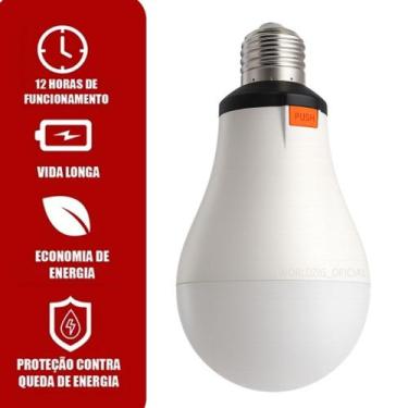 Imagem de Lâmpada de Emergência 15W com Bateria Recarregável + Bocal Gancho E27 