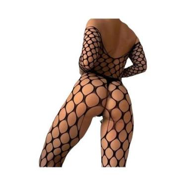 Imagem de Conjunto De Lingerie Sexy Feminina Em Renda Com Estampa Floral, Body C