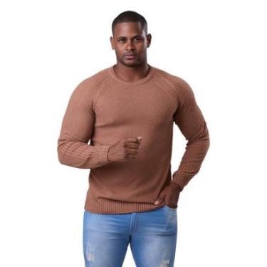 Imagem de Suéter Masculino Lã Tricô Gola Redonda Blusa Premium 7138-Masculino