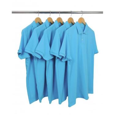 Imagem de Kit 5 Camisas Gola Polo Piquet Masculinas Lisa-Masculino