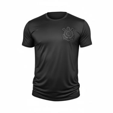 Imagem de Camisa Casual Corinthians All Black Logo Bordado Oficial-Masculino
