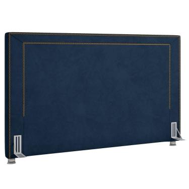 Imagem de Cabeceira Cama Box Casal Queen 160Cm Mali P02 Veludo Azul Marinho - Mpozenato