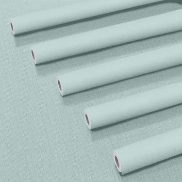 Imagem de Kit 5 Un Papel de Parede Modelo Adesivo Linho Verde Agua 500x60cm - Op