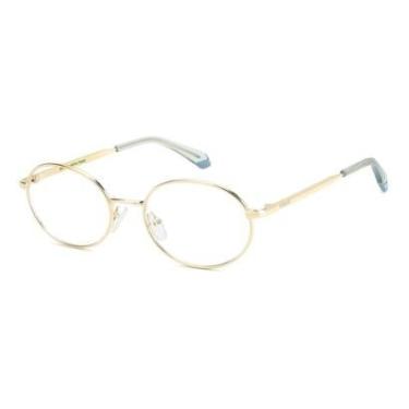 Imagem de Armação de Óculos Polaroid Pld d594 000 54 Dourado Brilho-Feminino