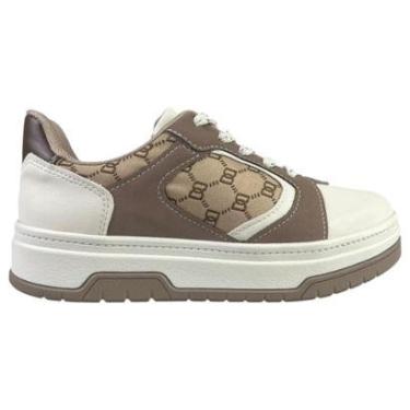 Imagem de Tênis Dakota Feminino Casual Flatform Original Confortável Marrom e Branco-Feminino