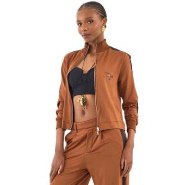 Imagem de Jaqueta Colcci Ajustada Gola Alta Marrom Carvalho Feminina-Feminino