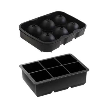 Imagem de Forma De Silicone Grande Com 4/6 Cavidades Para Gelo: Cubos Quadrados,