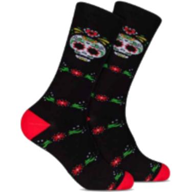 Imagem de Meia Style Hoahi 39-43 Cano Longo Caveira Mexicana