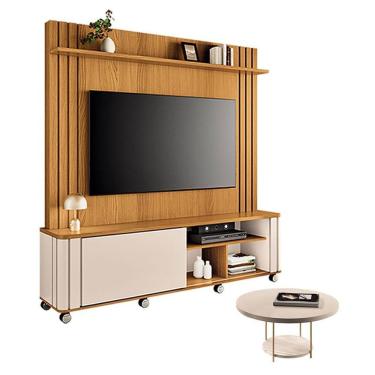Imagem de Estante Home Theater Trinus Cinamomo Off White Com Mesa De Centro Sky Off White -hb Móveis